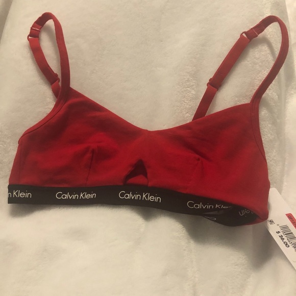 red calvin klein bralette